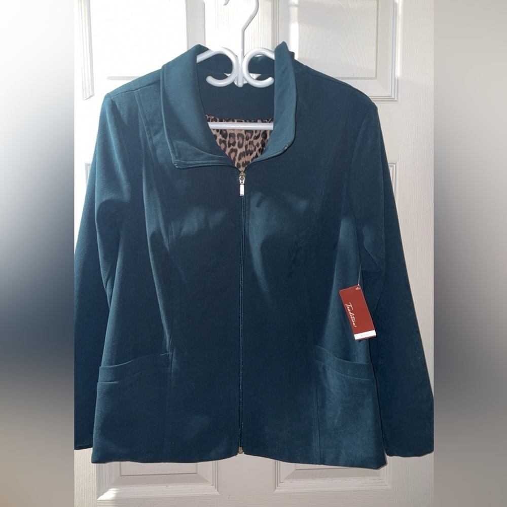 Teal Women's Blazer by Tradition By Sears